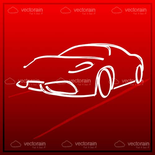Abstract Modern Car in Outline Style